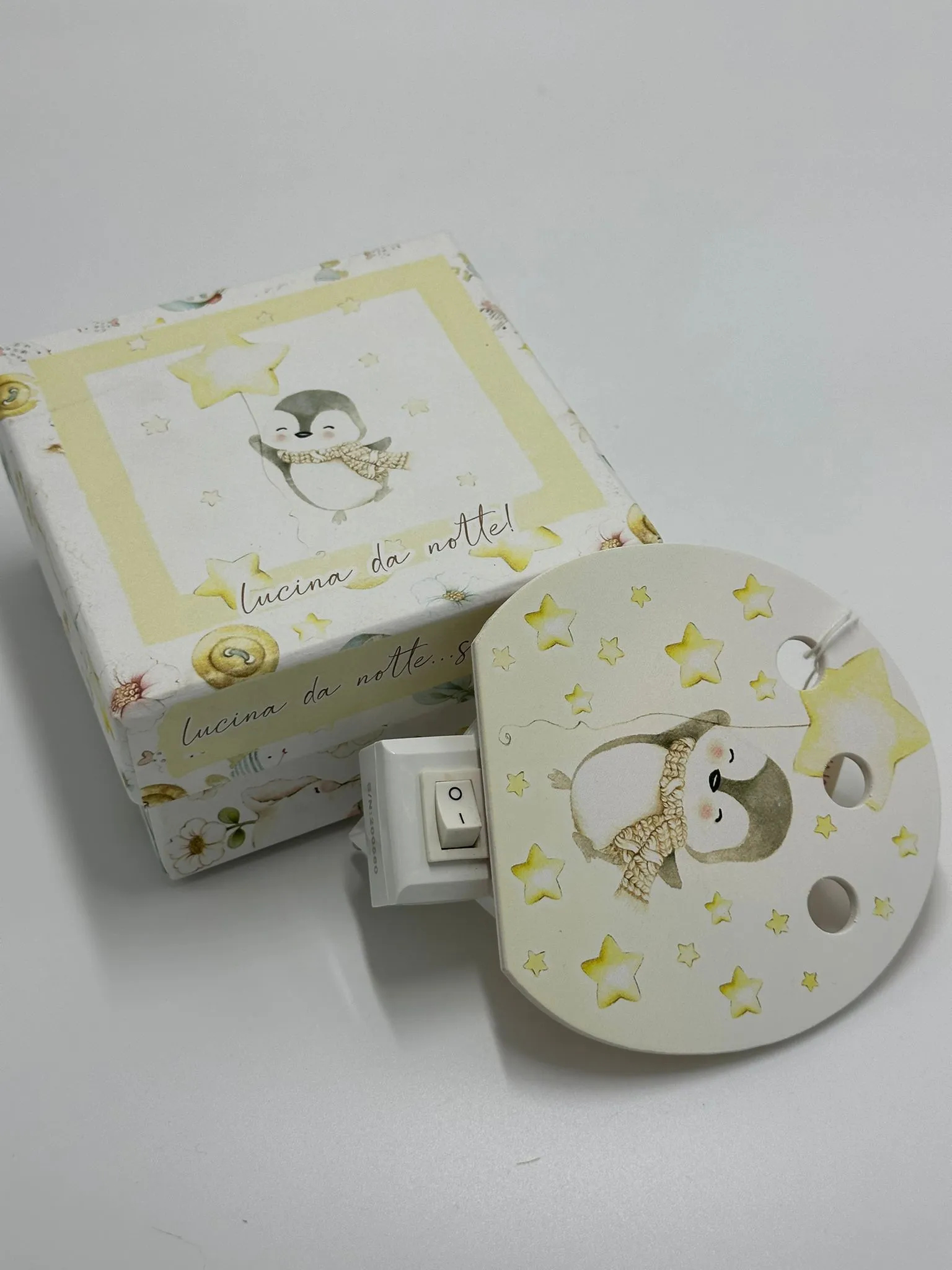 Lucina da Notte Pinguino per Bambini in Legno 🌙