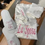 Set Sposa – Kimono, Sottoveste e Ciabattine Personalizzate