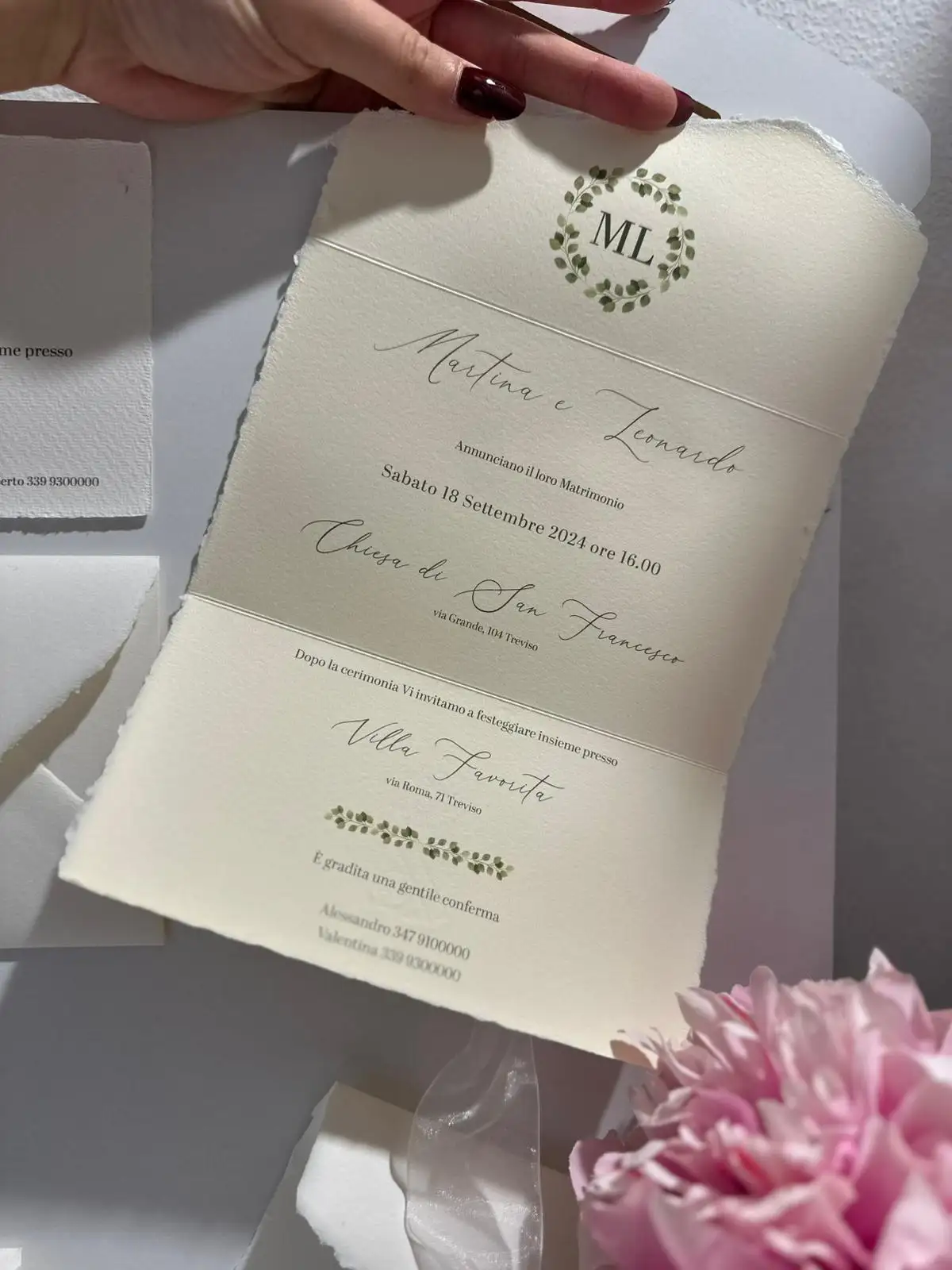 Partecipazione in Carta Amalfitana – Modello Classico (Cartiera Amatruda)