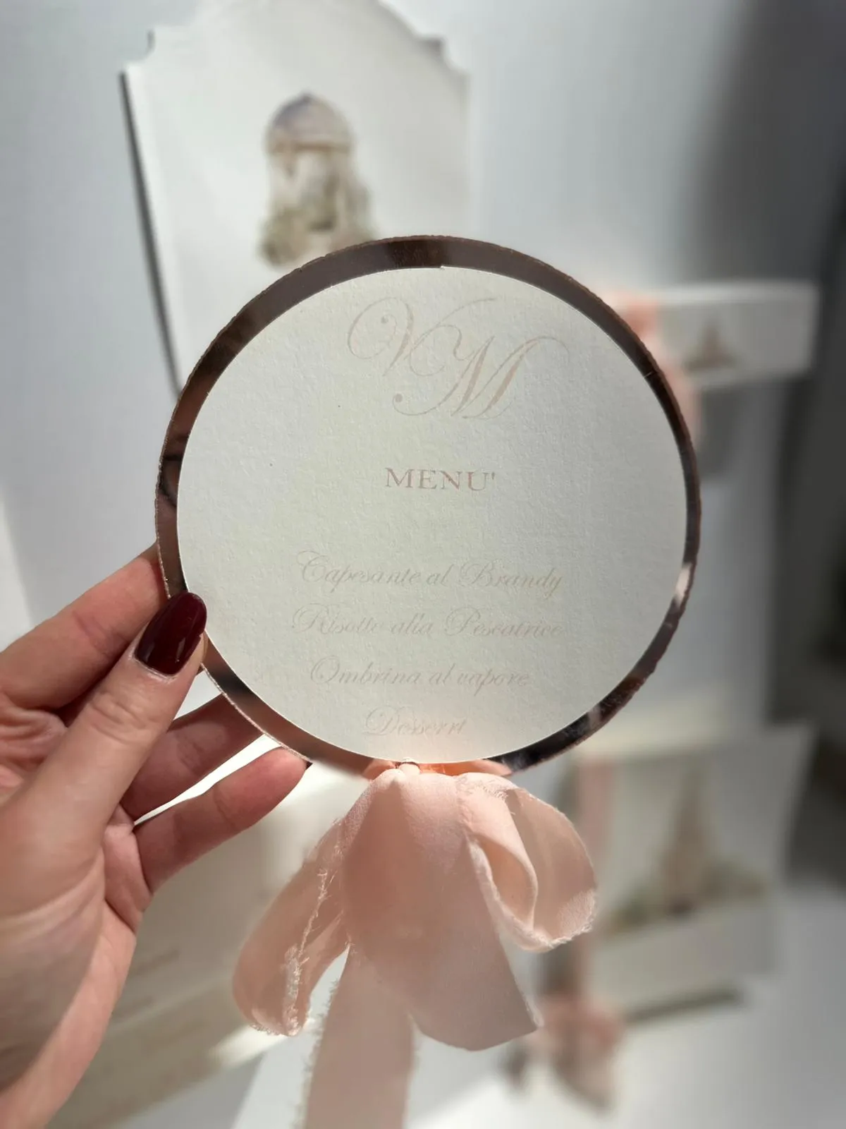 Menù Elegante in Plexiglass con Nastro