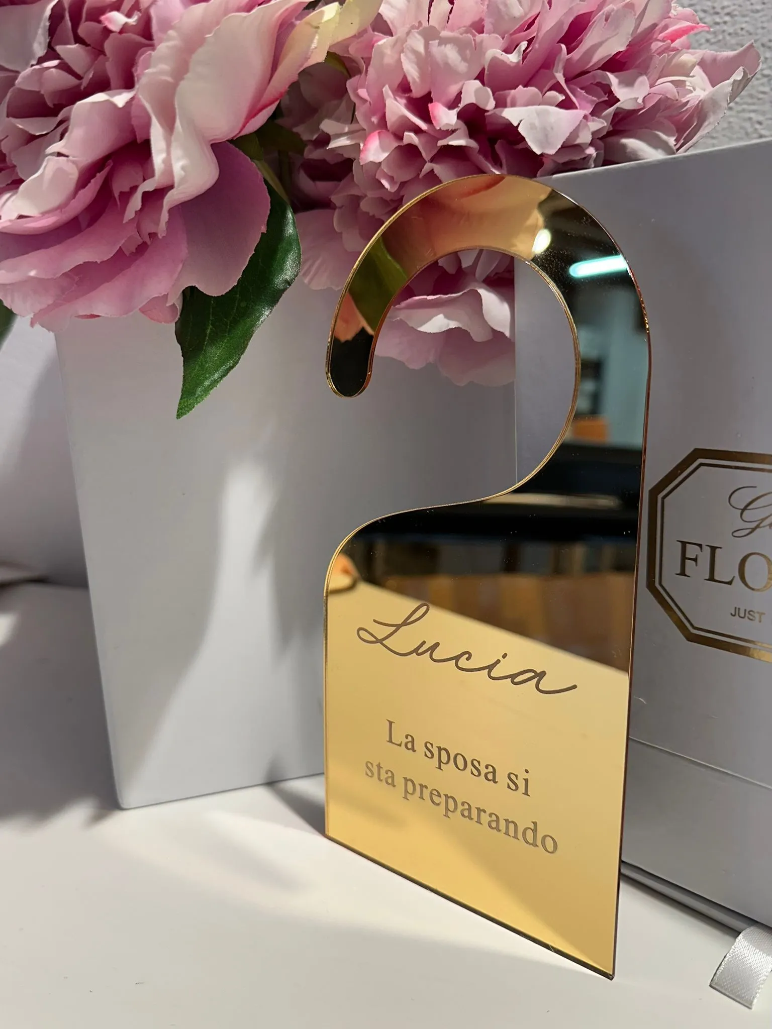 Dietro Porta in Plexiglas Personalizzato – Oro, Argento o Rosa Gold