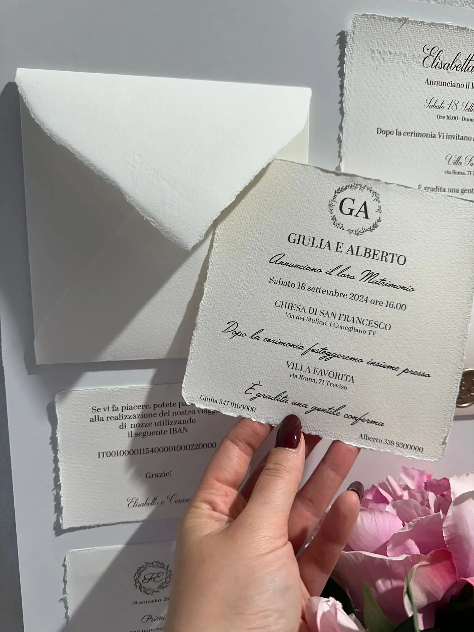 Partecipazione in Carta Amalfi – Cartiera Amatruda con Busta Abbinata