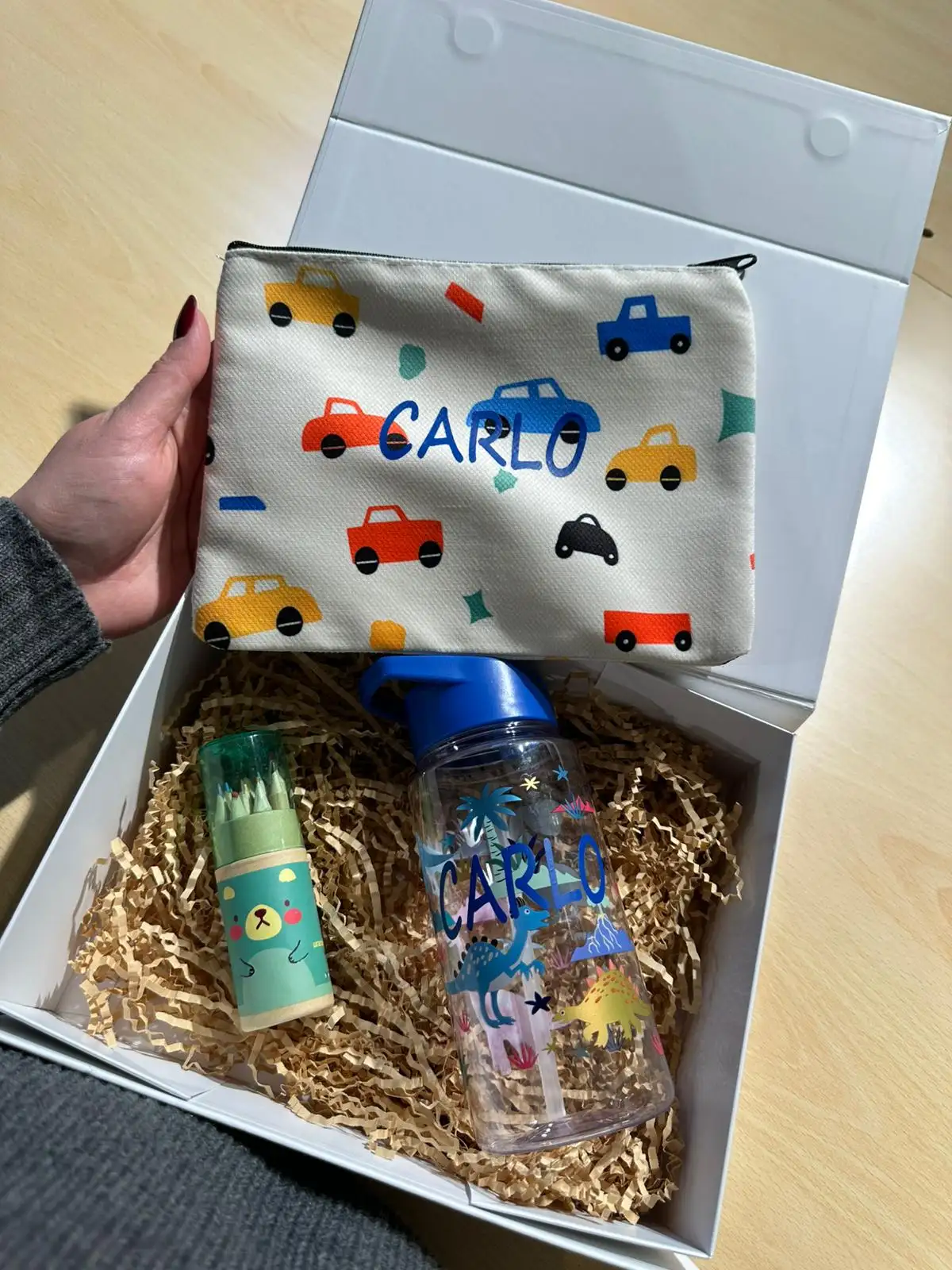 Box Regalo Bimbo – Pochette, Borraccia e Colori Personalizzati