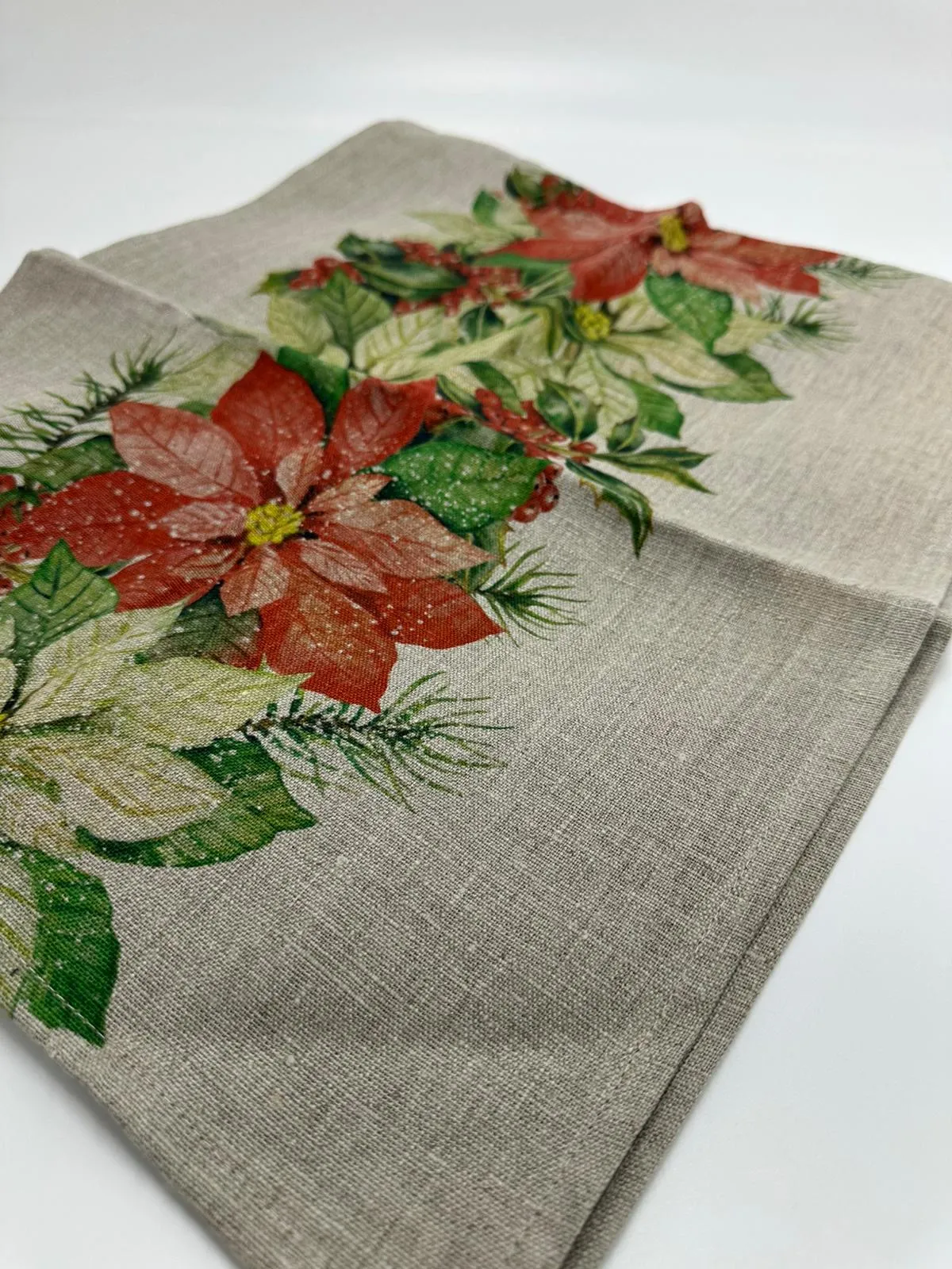 Runner Stella di Natale – 100% Lino 45×140 cm