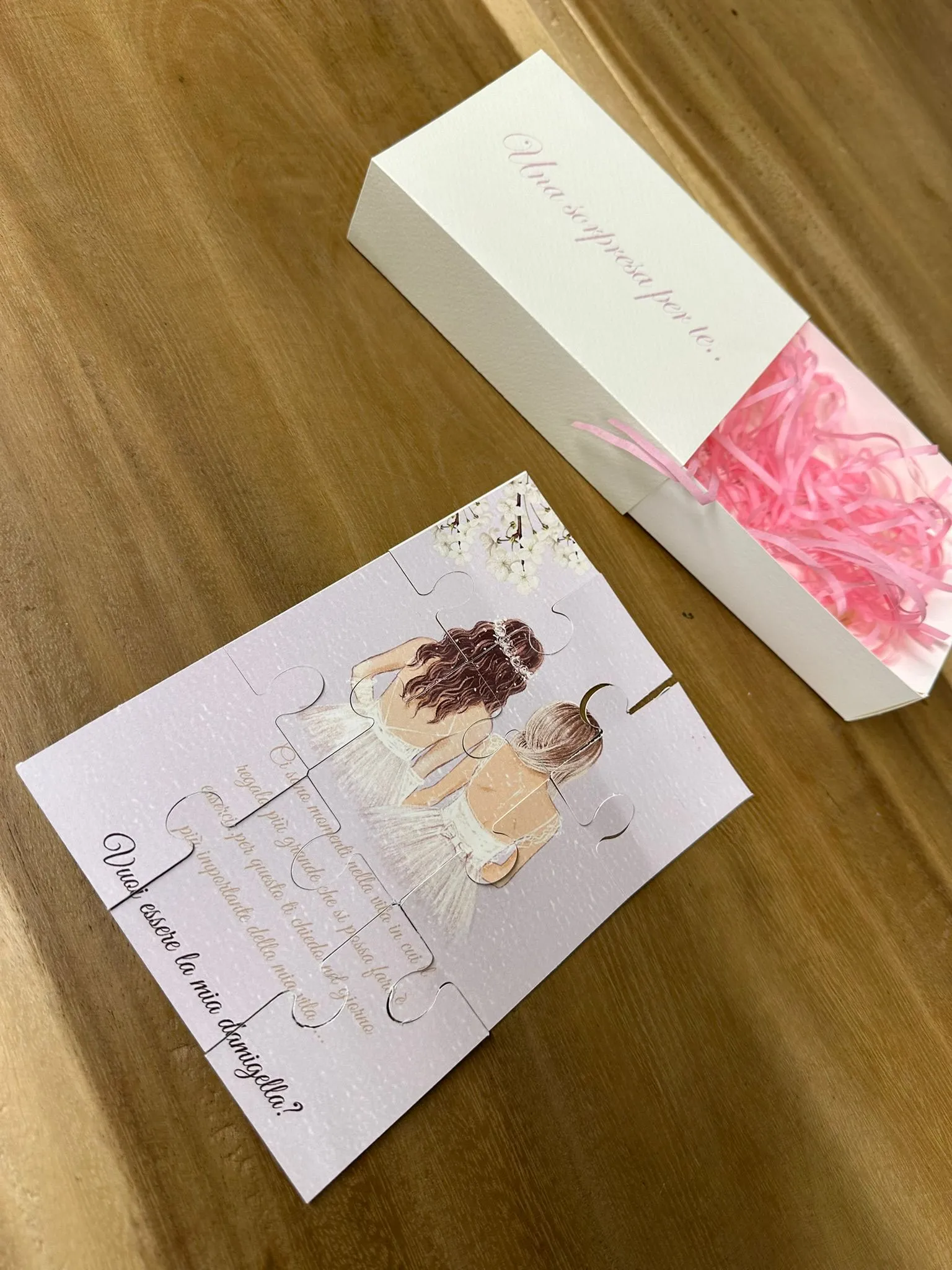 Puzzle Personalizzato con Scatola – Richiesta Testimone/Damigella