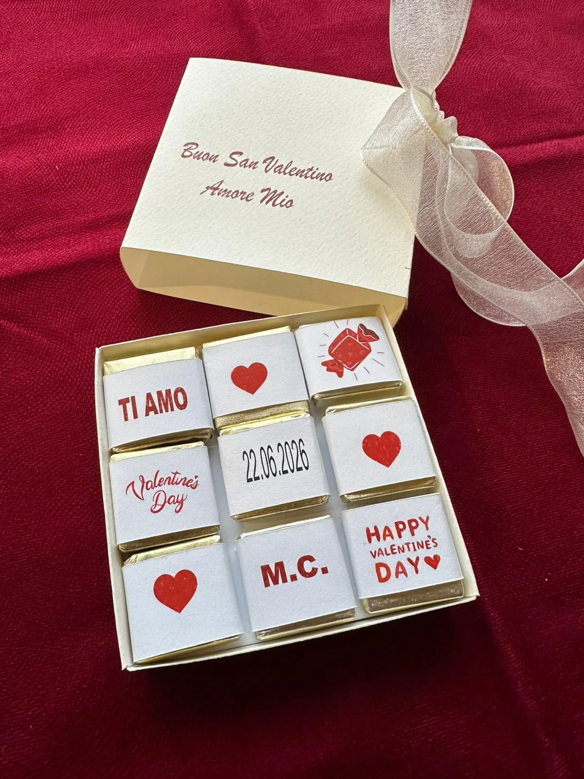 Box Cioccolatini Personalizzata – Dedica, Data e Iniziali